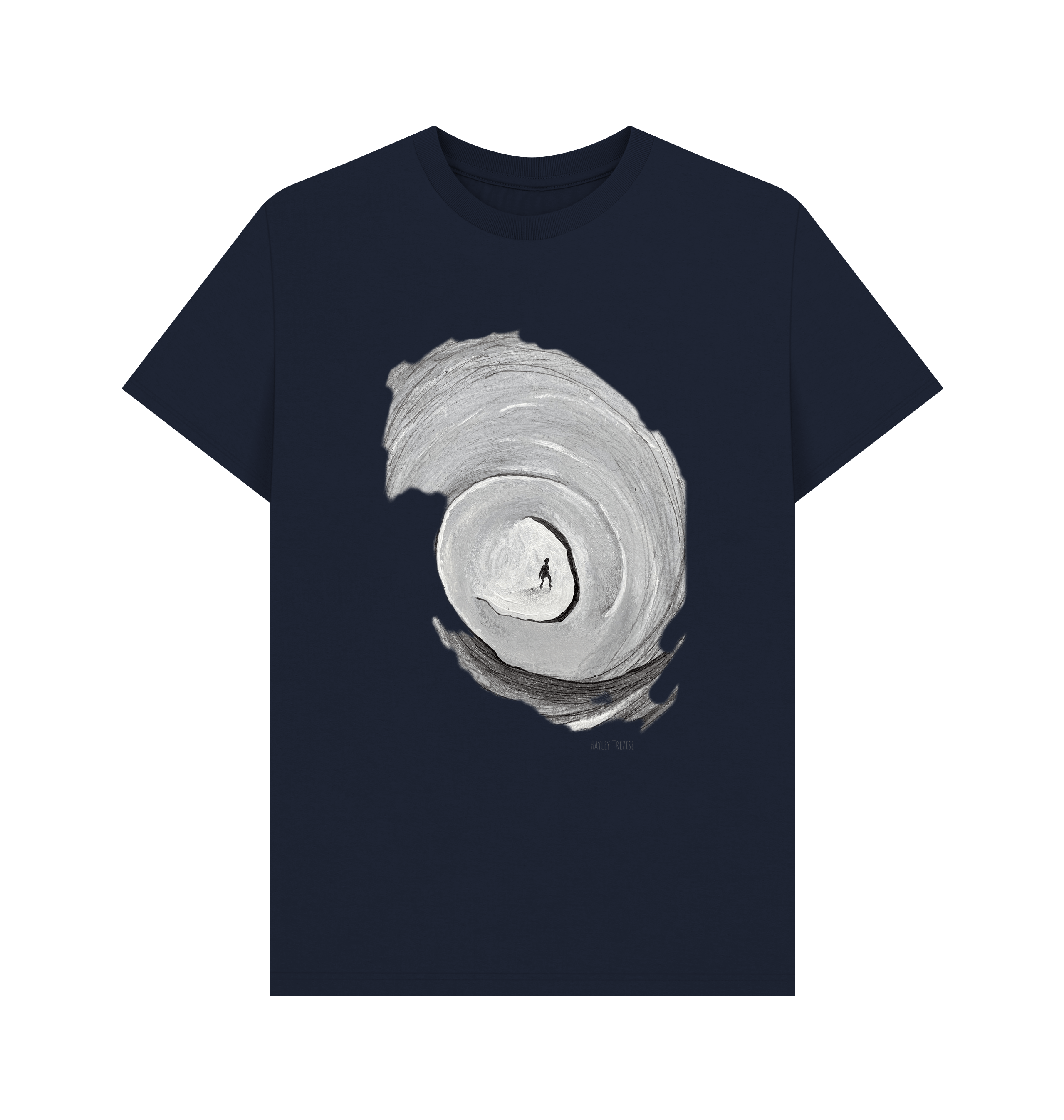 Navy Blue Printed T-shirt Front
