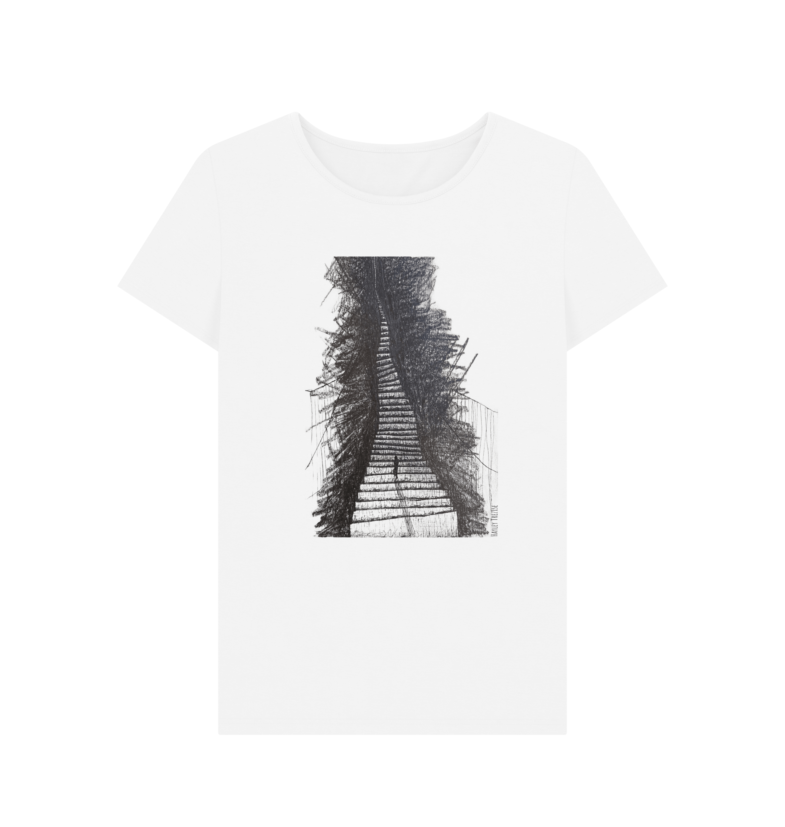 White Printed T-shirt Front