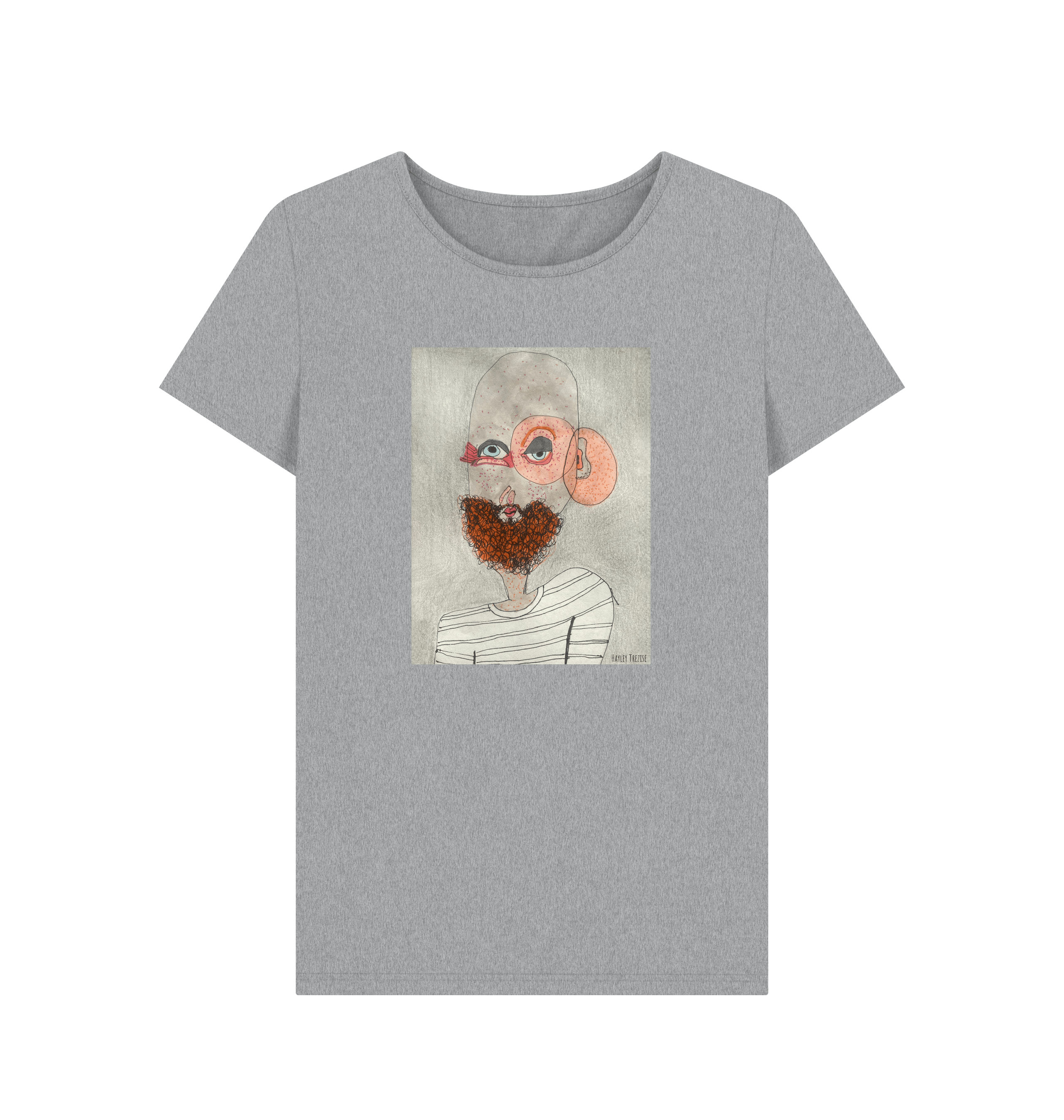 Athletic Grey Printed T-shirt Front