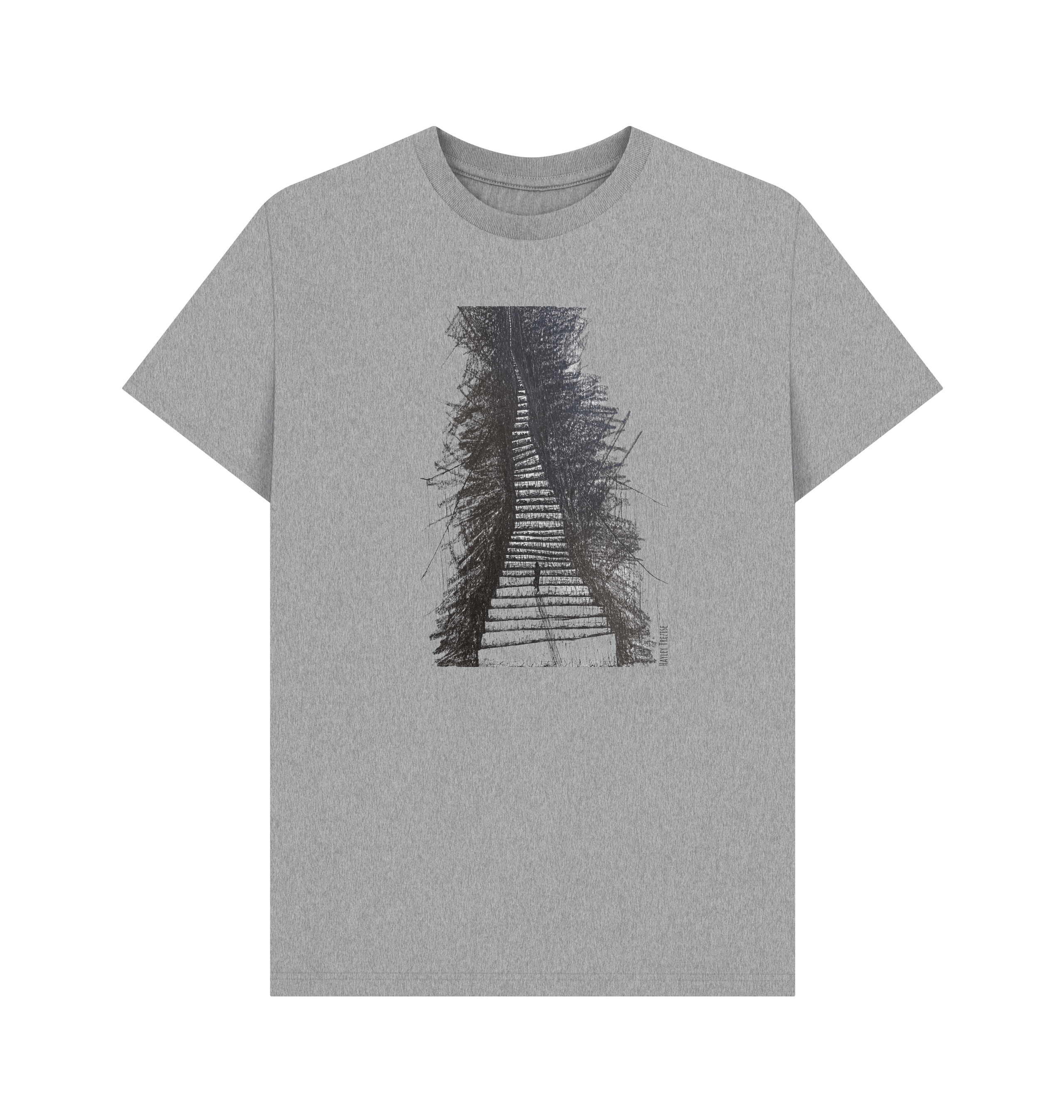 Athletic Grey Printed T-shirt Front