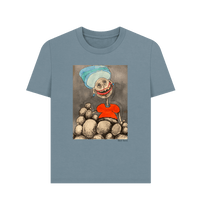 Stone Blue Printed T-shirt Front