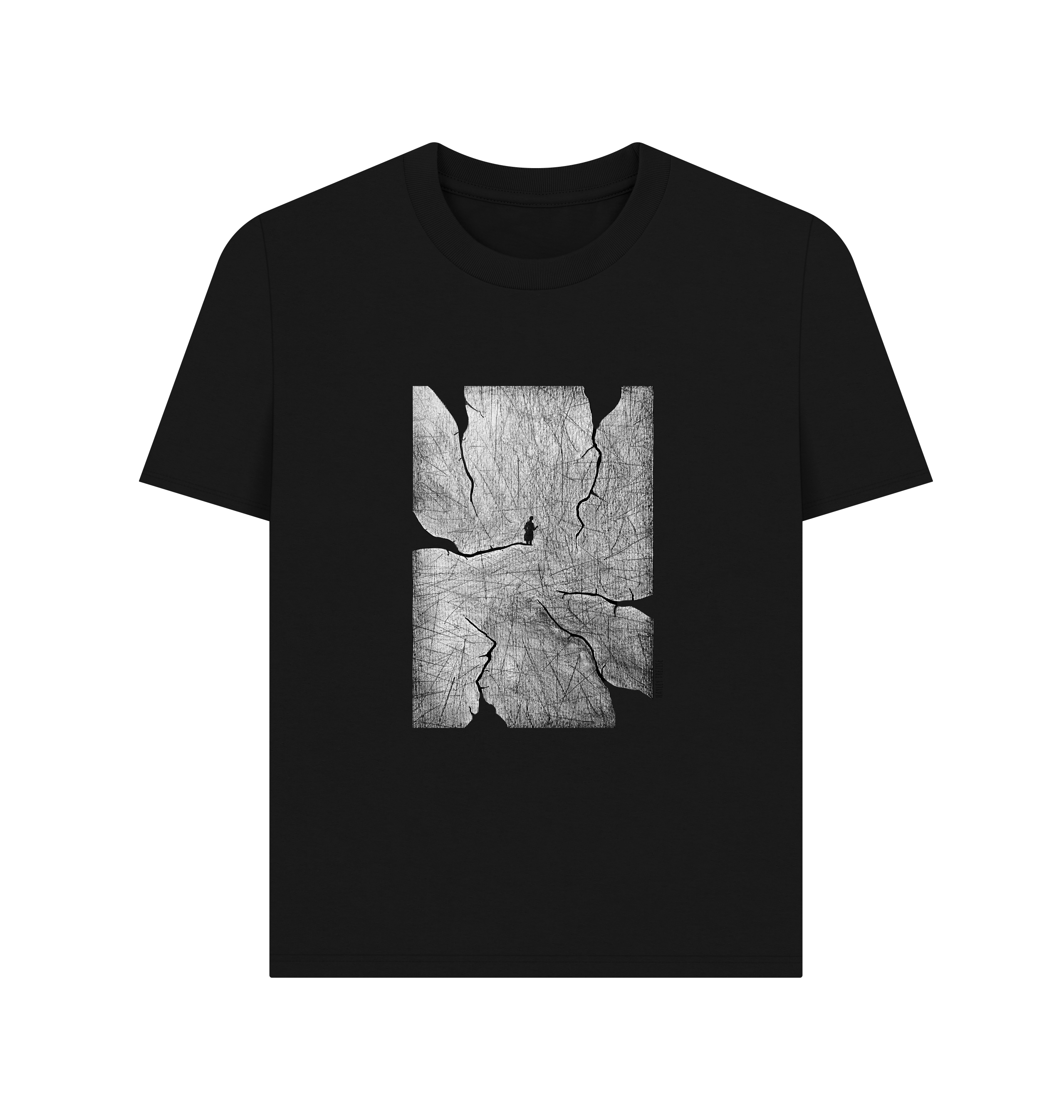 Black Printed T-shirt Front