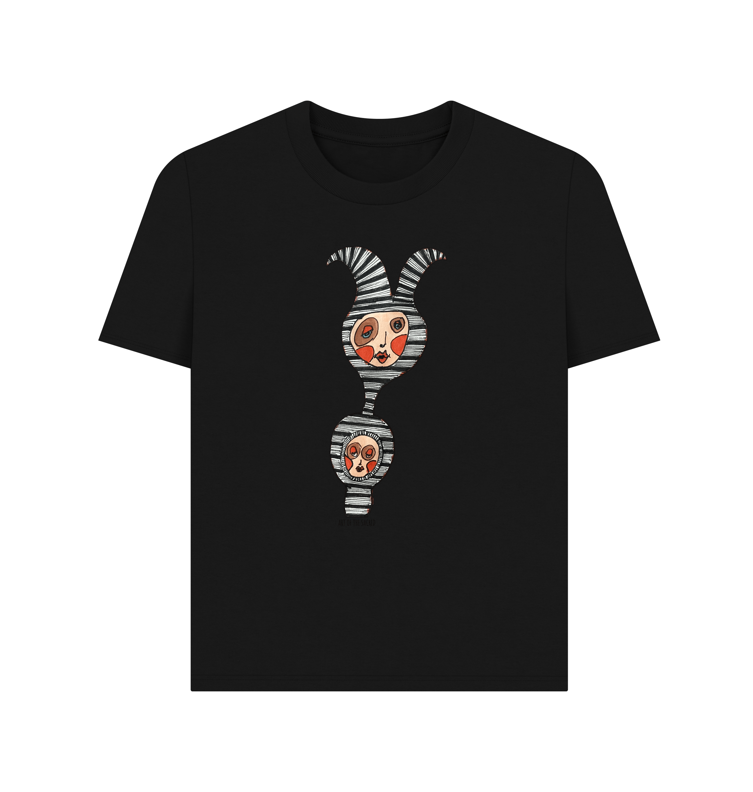 Black Printed T-shirt Front