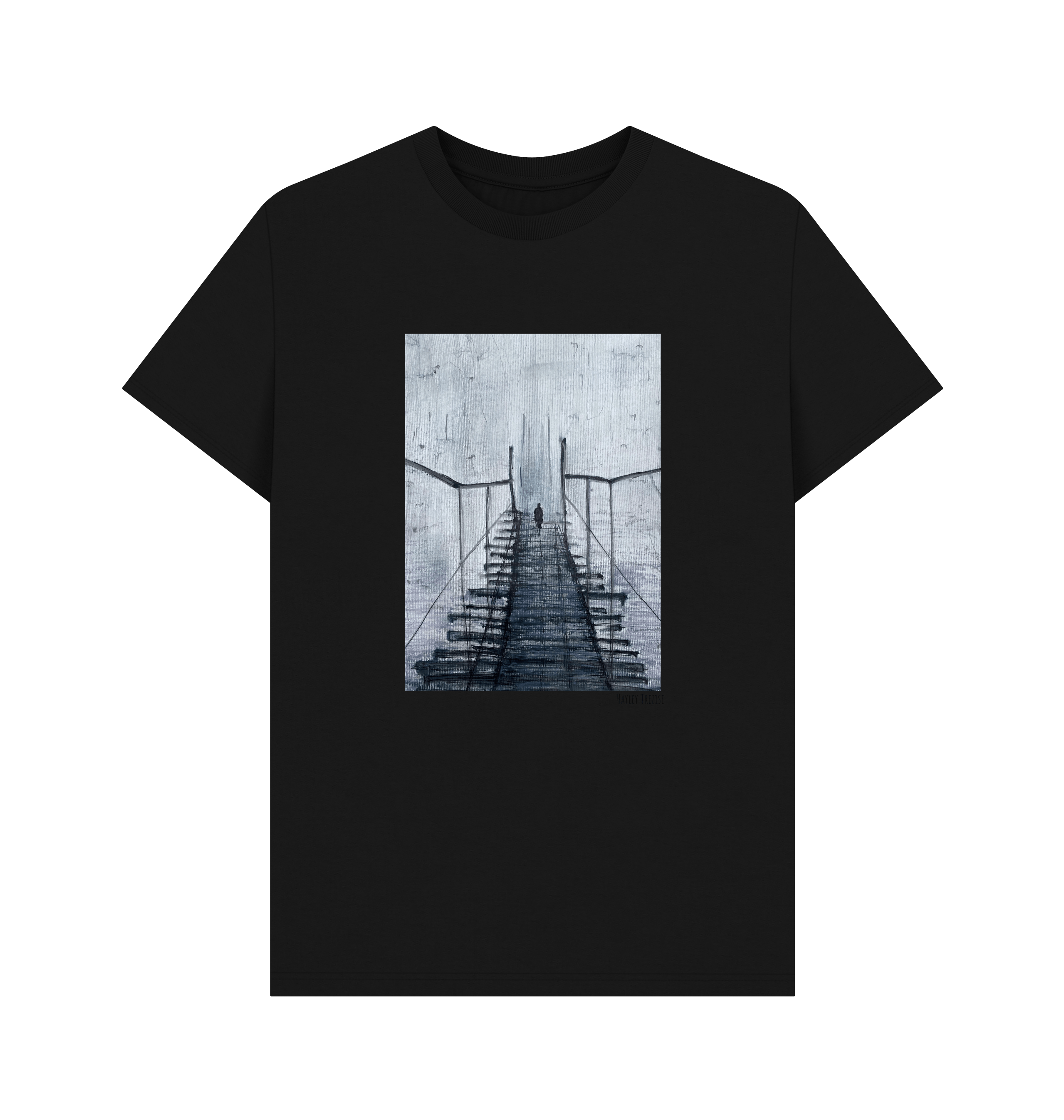 Black Printed T-shirt Front