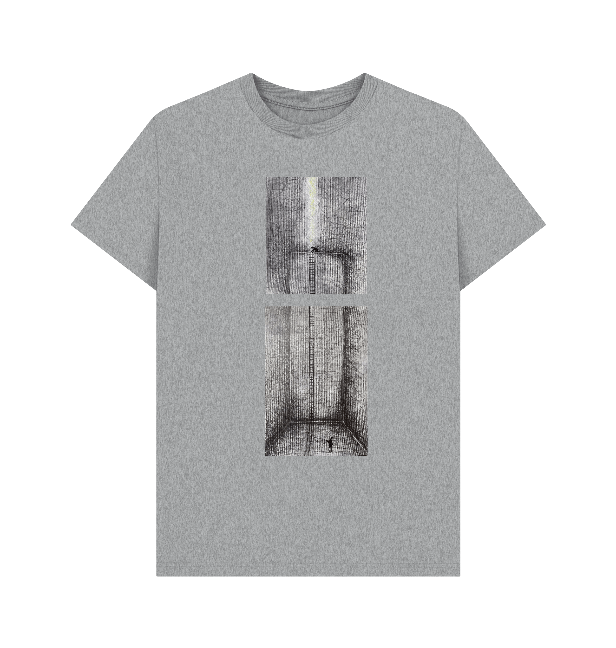 Athletic Grey Printed T-shirt Front