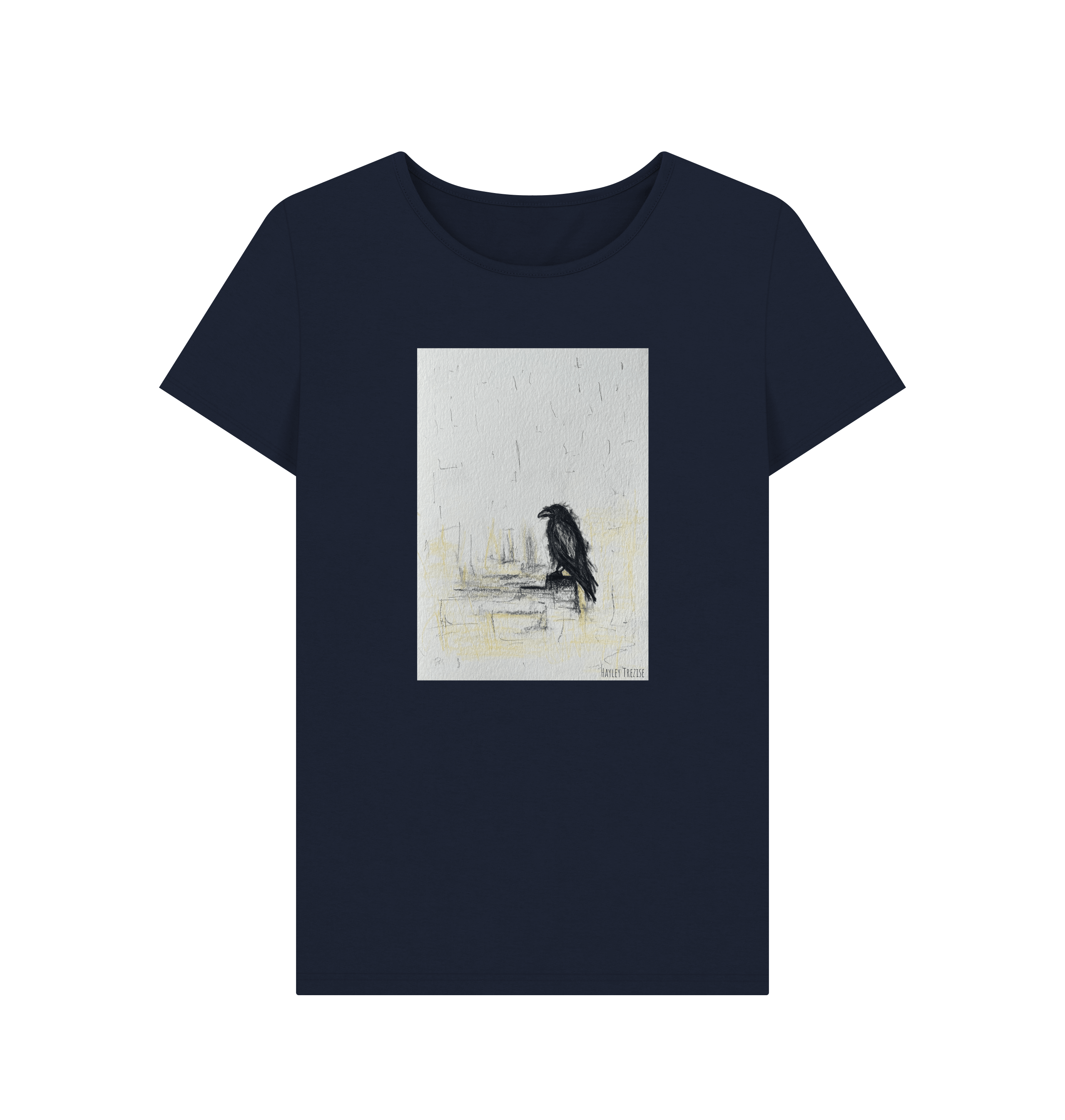 Navy Blue Printed T-shirt Front
