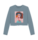 Stone Blue Printed Boxy Jumpers Front