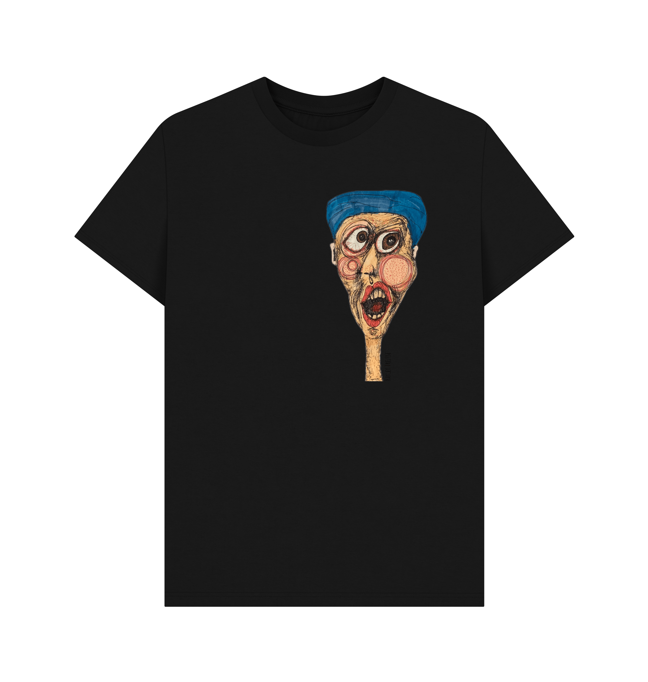 Black Printed T-shirt Front