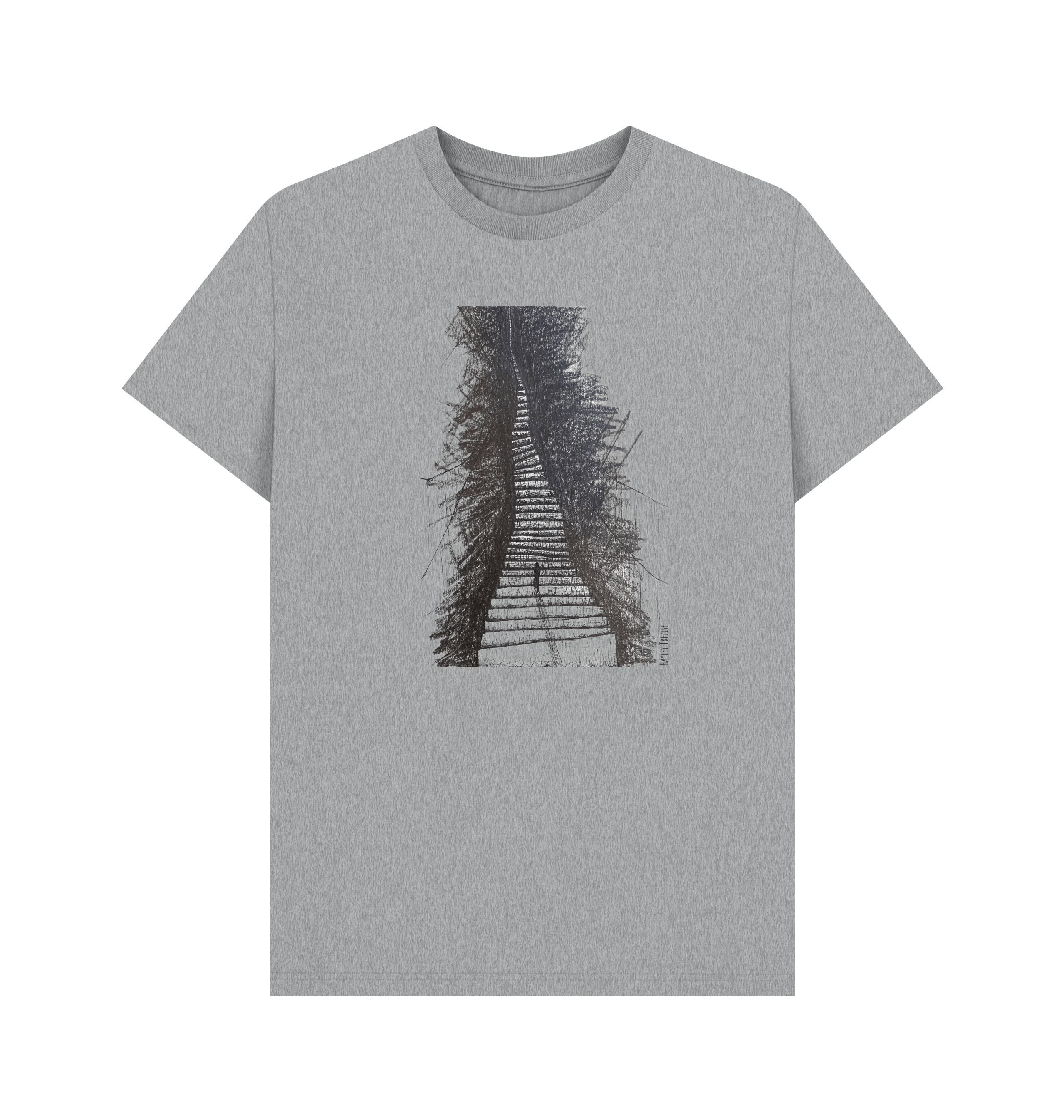 Athletic Grey Printed T-shirt Front