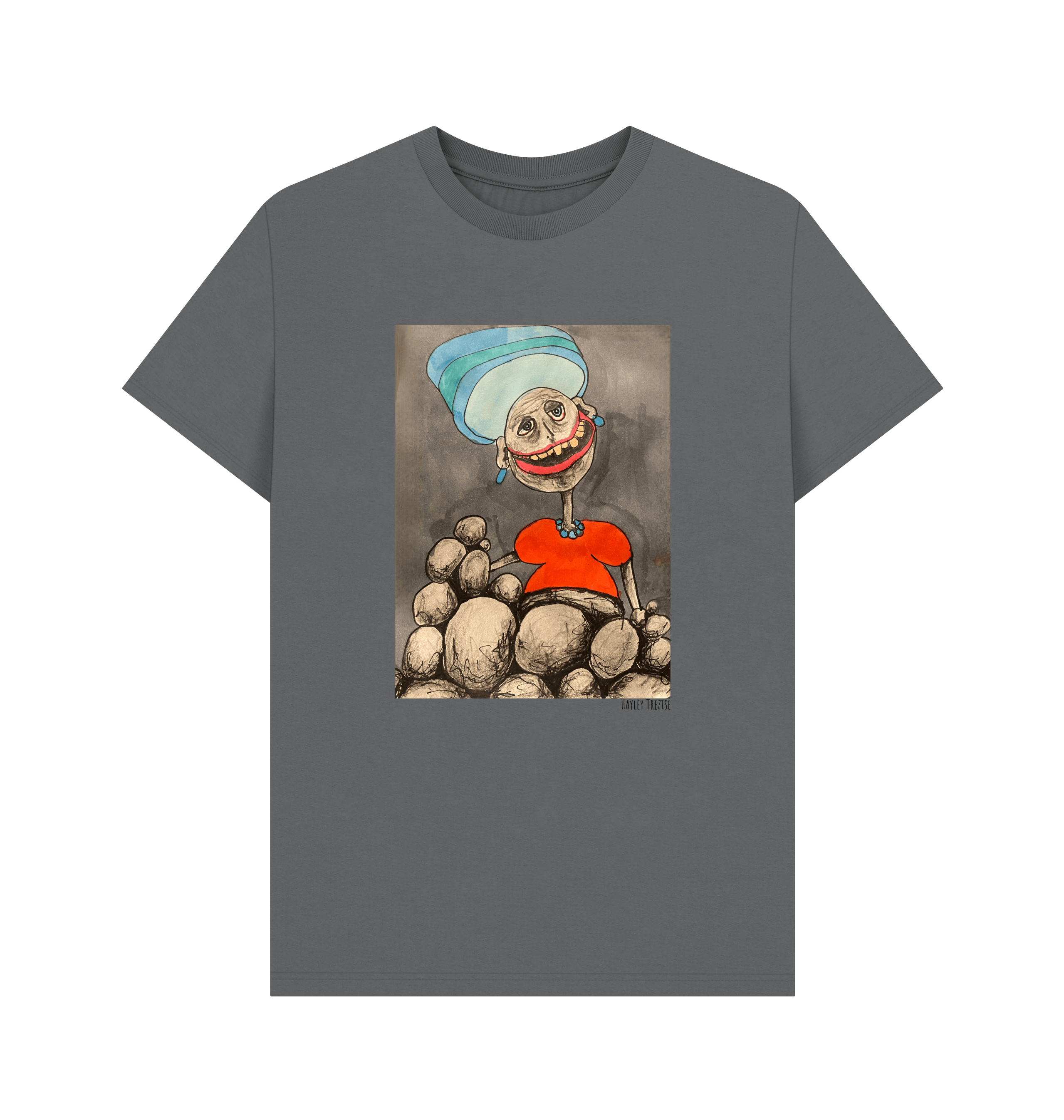 Slate Grey Printed T-shirt Front