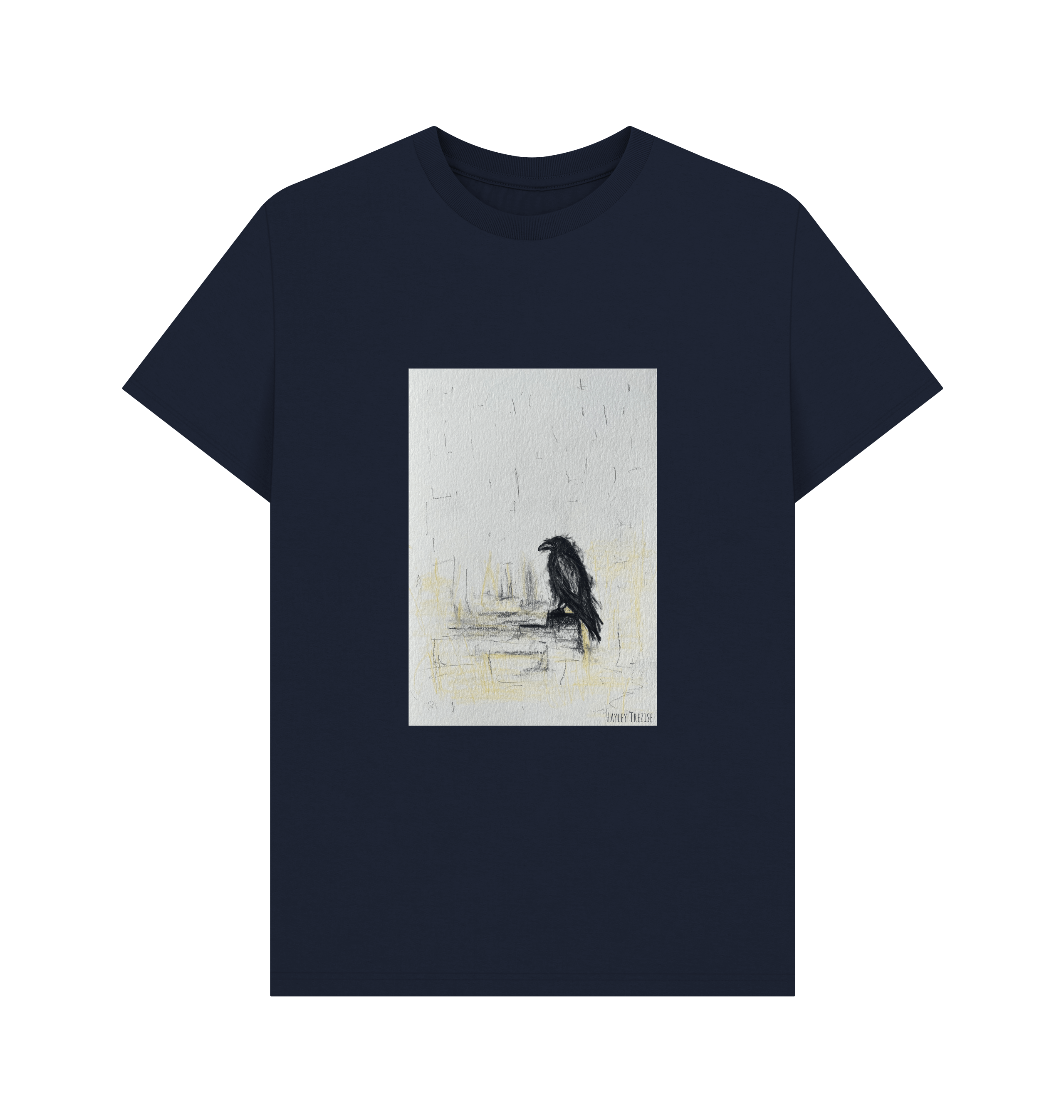 Navy Blue Printed T-shirt Front