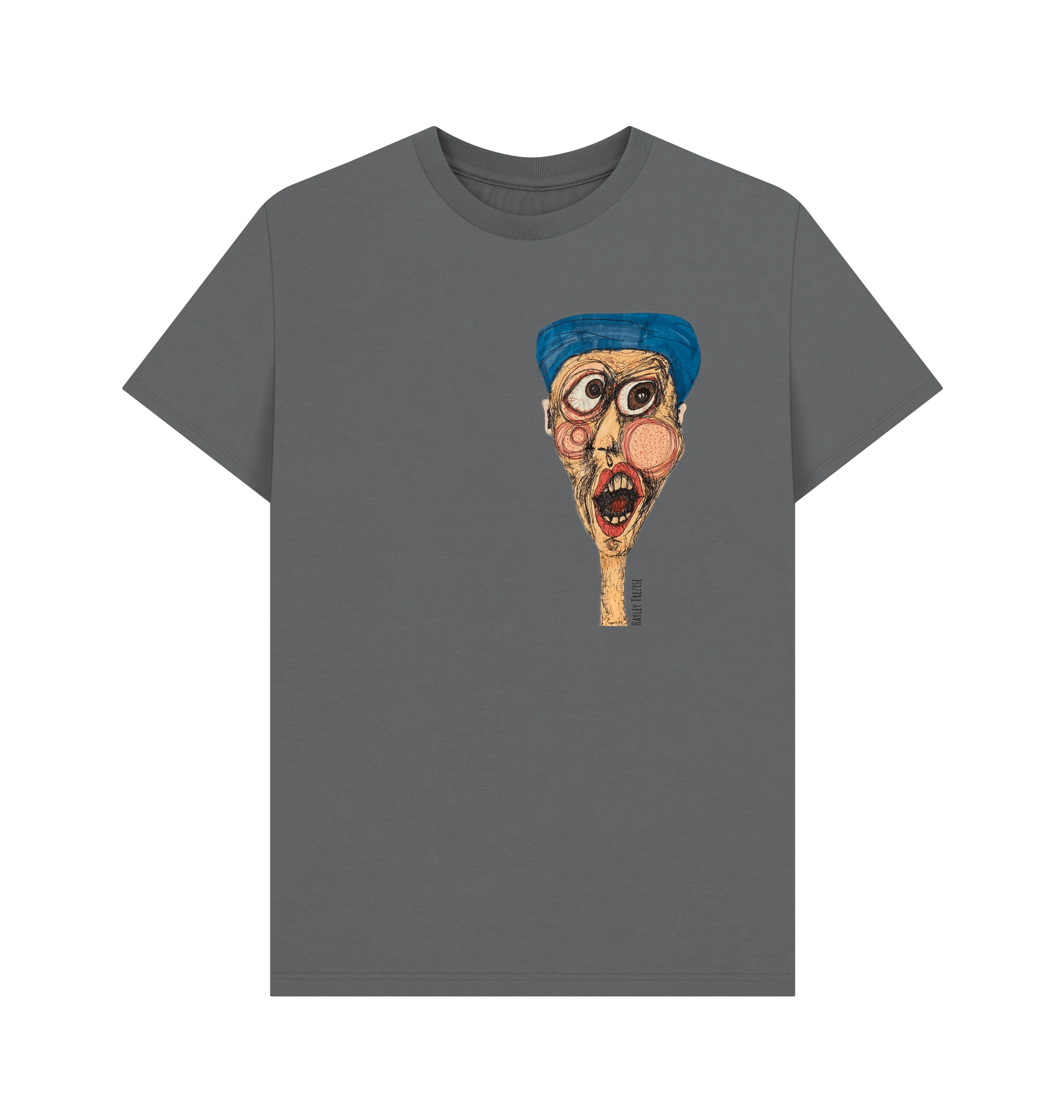 Slate Grey Printed T-shirt Front