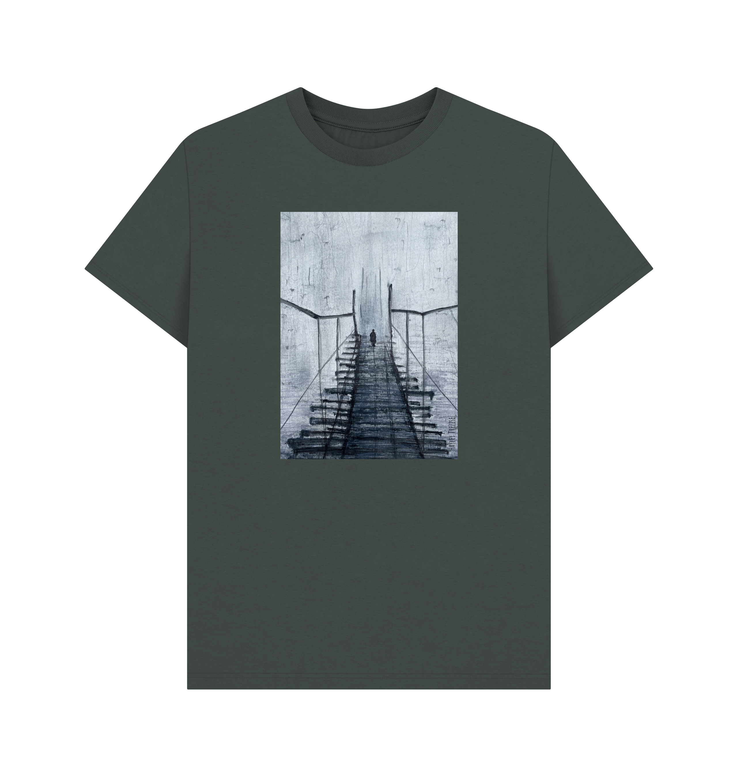 Dark Grey Printed T-shirt Front