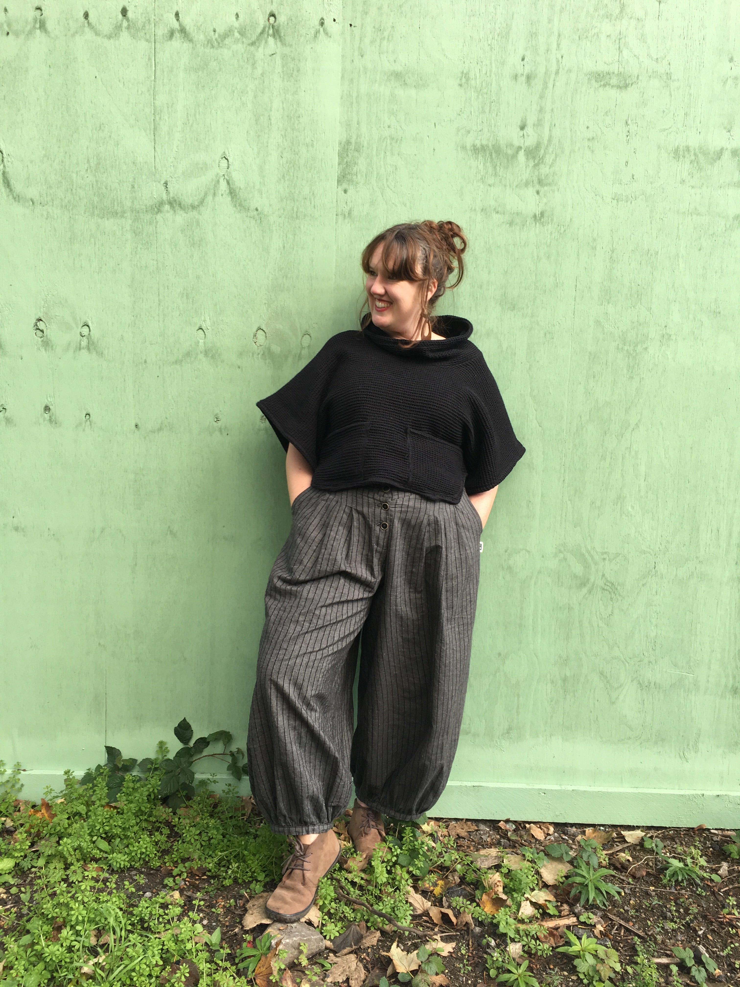 High Waisted Trousers – Black Stripe