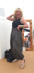 High Waisted Trousers – Black Stripe