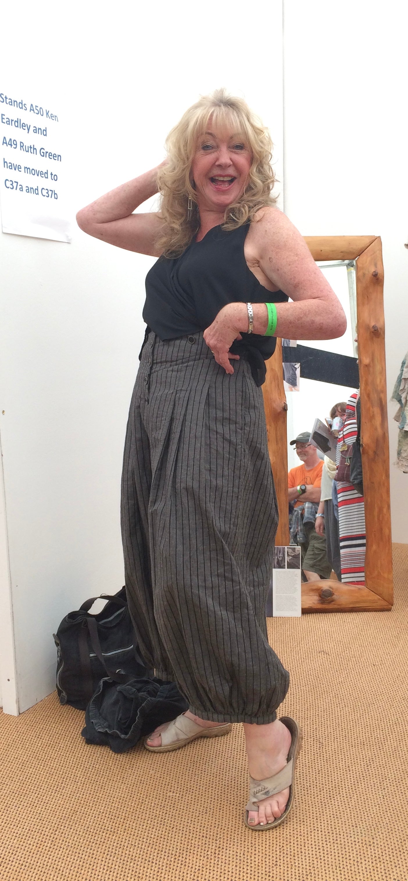 High Waisted Trousers – Black Stripe