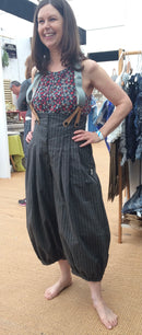 High Waisted Trousers – Black Stripe