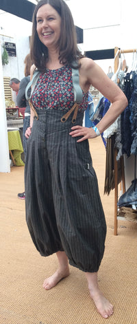 High Waisted Trousers – Black Stripe