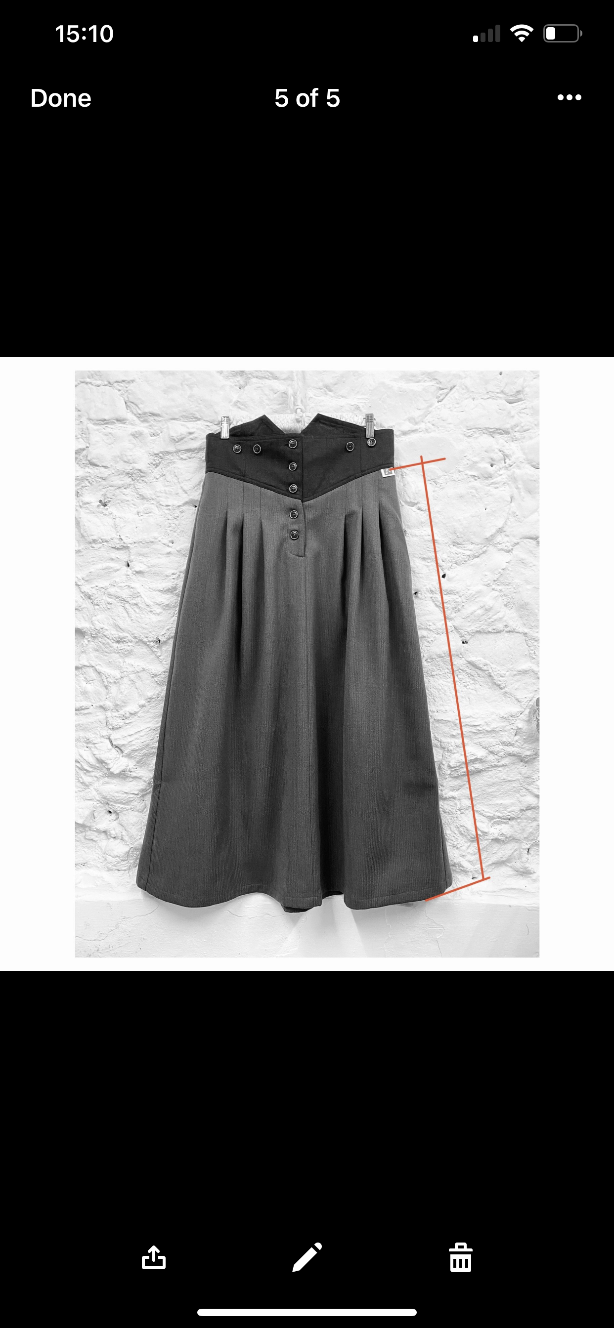 High wastes skirt - dark grey and teal flex - made to order