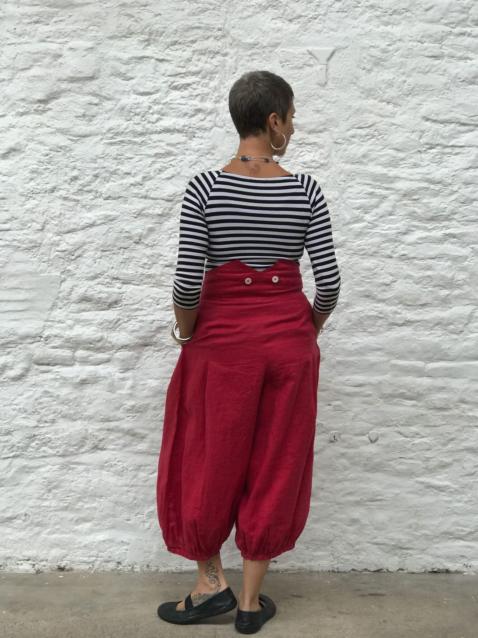 High wasted trousers - Horizontal stripe