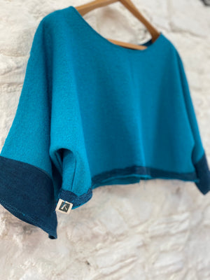 Teal wool crop top