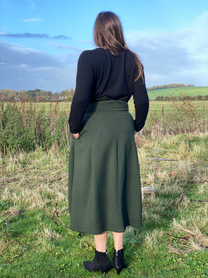 High wastes skirt - Dark green