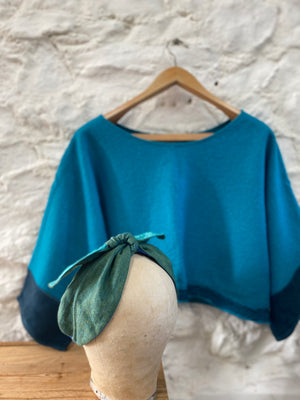 Teal wool crop top