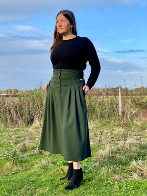 High wastes skirt - Dark green