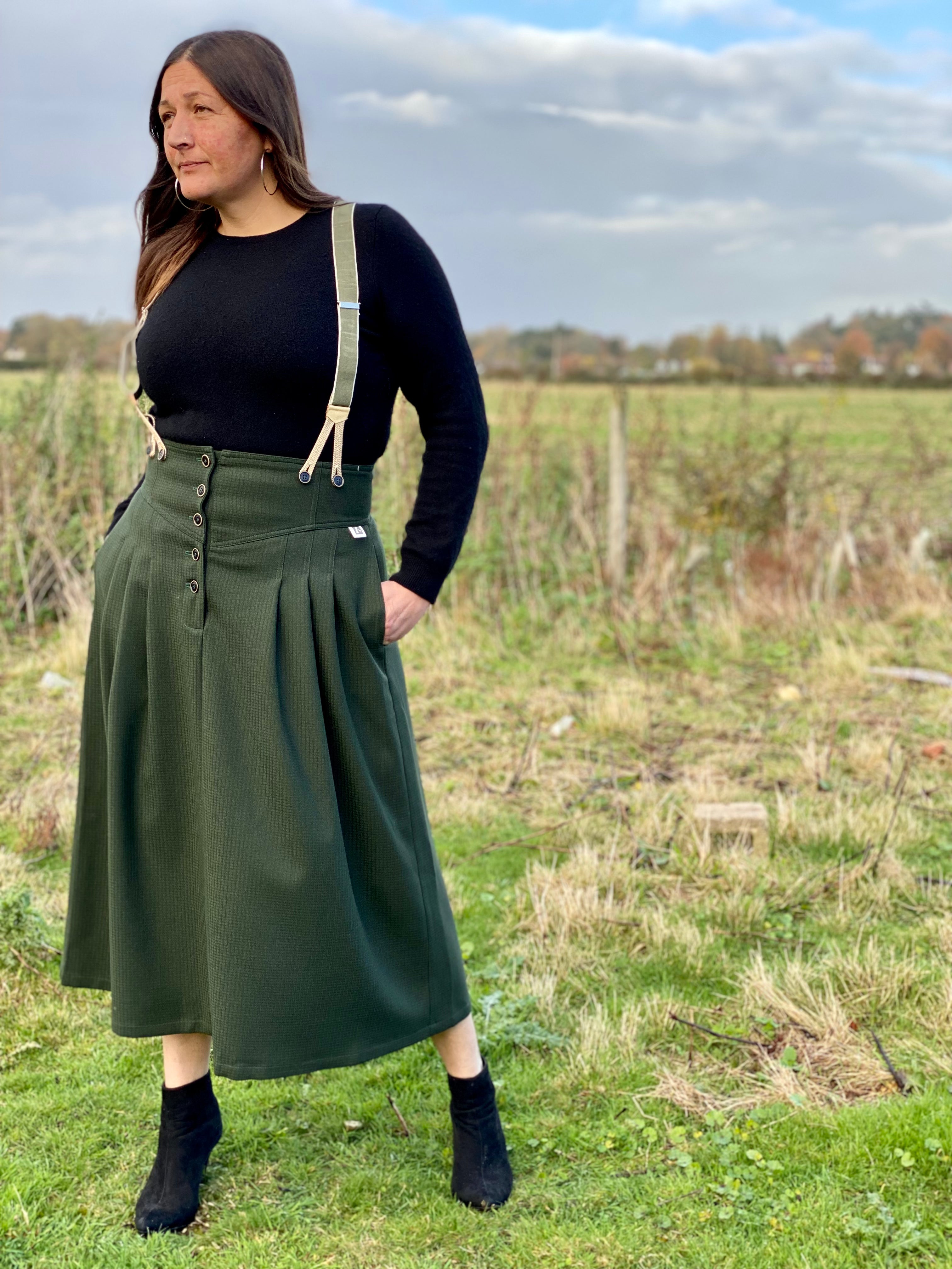 High wastes skirt - Dark green