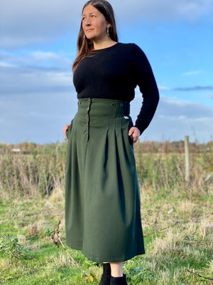 High wastes skirt - Dark green